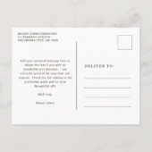 Fett Typografie Moderner Abschluss Postkarte (Rückseite)