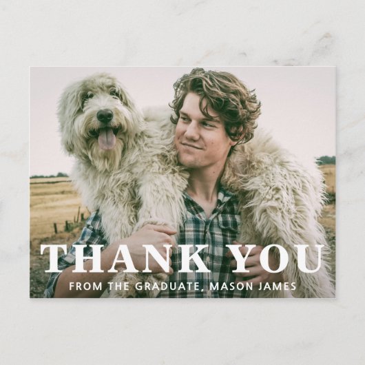 Fett Typografie Moderner Abschluss Postkarte (Vorderseite)