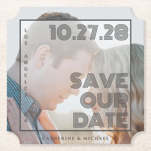 Fett Typografie Modernes Minimalistisches Foto Untersetzer (Vorderseite)