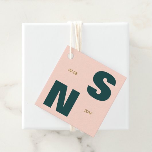 Fett Typografie Monogram Wedding Gift Geschenkanhänger (Beispiel)