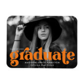 Fett Typografie Orange Foto Abschluss Magnet (Horizontal)