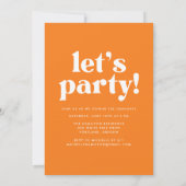 Fett Typografie Orange Foto Graduation Party Einladung (Rückseite)