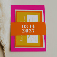 Fett Typografie Orange Wedding Einladung