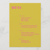 Fett Typografie Pink Yellow Modern Minimalistisch Menükarte (Vorderseite)