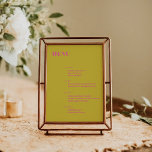 Fett Typografie Pink Yellow Modern Minimalistisch Menükarte<br><div class="desc">Fette Typografie Bright Pink und Gelb Modernes Minimalistisches Hochzeitmenü</div>