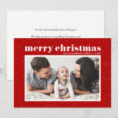 Fett Typografie Red Merry Weihnachten Foto (Vorne/Hinten)