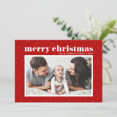 Fett Typografie Red Merry Weihnachten Foto (Stehend Vorderseite)