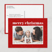 Fett Typografie Red Merry Weihnachten Foto (Vorne/Hinten)