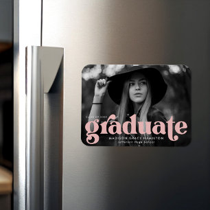 Fett Typografie Rosa Foto Abschluss Magnet