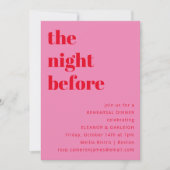 Fett Typografie Rosa Modernes Probe Abendessen Einladung (Vorderseite)