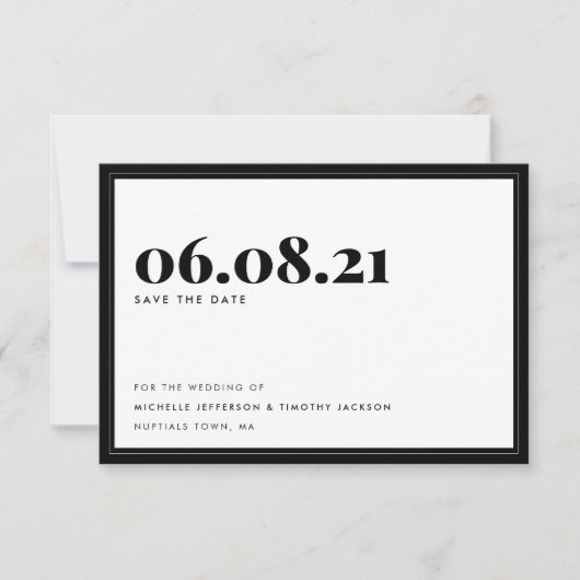 Fett Typografie Schwarz-weiß Minimalistisch Simple Save The Date (Vorderseite)