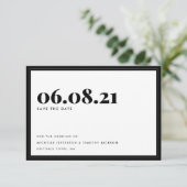 Fett Typografie Schwarz-weiß Minimalistisch Simple Save The Date (Stehend Vorderseite)