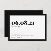 Fett Typografie Schwarz-weiß Minimalistisch Simple Save The Date (Vorne/Hinten)