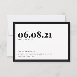 Fett Typografie Schwarz-weiß Minimalistisch Simple Save The Date