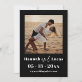 Fett Typografie schwarz-weiß Save the Date Einladung (Rückseite)