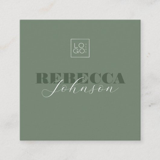 Fett Typografie Script Custom Logo Minimal Modern Quadratische Visitenkarte (Vorderseite)