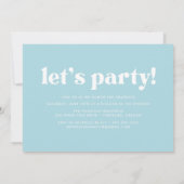 Fett Typografie Sky Blue Foto Graduation Party Einladung (Rückseite)
