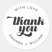 Fett Typografie Wedding Round Sticker (Vorderseite)