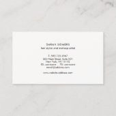 Fett Typografie Weiß Moderner Silberstreifen Visitenkarte (Rückseite)