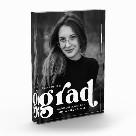 Fett Typografie Weißer Abschluss Fotoblock (Links)