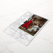 Fett Typografie Weißmarmor Foto Minimal Folieneinladung (Gedreht)