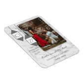 Fett Typografie Weißmarmor Foto Minimal Magnet (Rechte Seite)