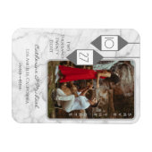 Fett Typografie Weißmarmor Foto Minimal Magnet (Horizontal)