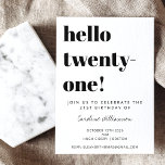 Fett Typografie White Trendy Modern 21. Geburtstag Einladung<br><div class="desc">Fett Typografie White Trendy Modern 21. Geburtstag Einladung</div>