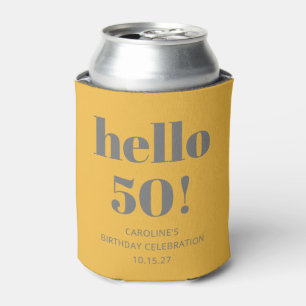 Fett Typografie Yellow Grau Moderne Geburtstagspar Dosenkühler