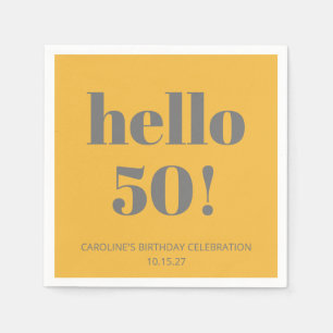 Fett Typografie Yellow Grau Moderne Geburtstagspar Serviette