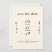 fett typografische neutrale Mocha Moderne Hochzeit Save The Date (Vorderseite)