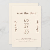 fett typografische neutrale Mocha Moderne Hochzeit Save The Date (Vorne/Hinten)