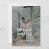 Fett Typografisches Foto QR-Code Hochzeit Einladung (Vorderseite)