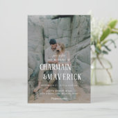 Fett Typografisches Foto QR-Code Hochzeit Einladung (Stehend Vorderseite)