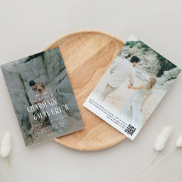 Fett Typografisches Foto QR-Code Hochzeit Einladung