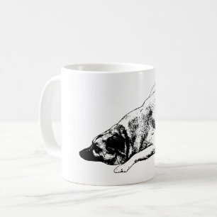 Fett umrandeter Hund inspiriert Ruhe an Wintermorg Kaffeetasse