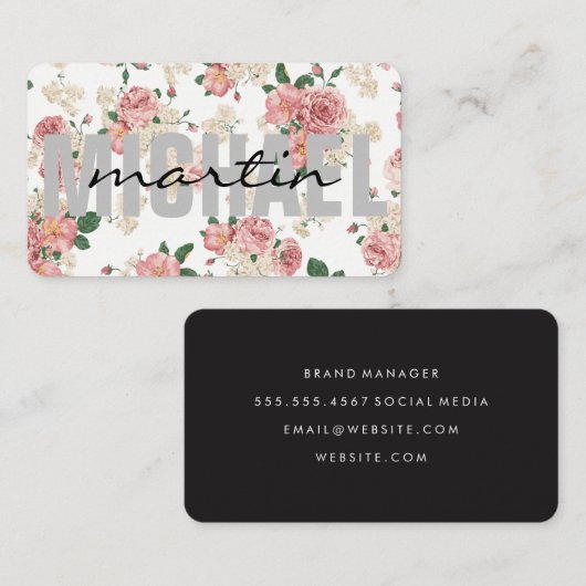 Fett- und Cursormuster für Text Visitenkarte (Vorne/Hinten)