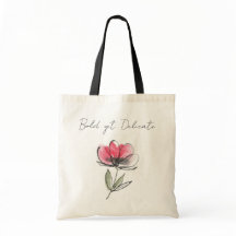 Fett und doch zart - Rote Blume Doodle Tote Beutel