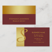 Fett und elegant Lila, gestreifter Makeup-Künstler Visitenkarte (Vorne/Hinten)