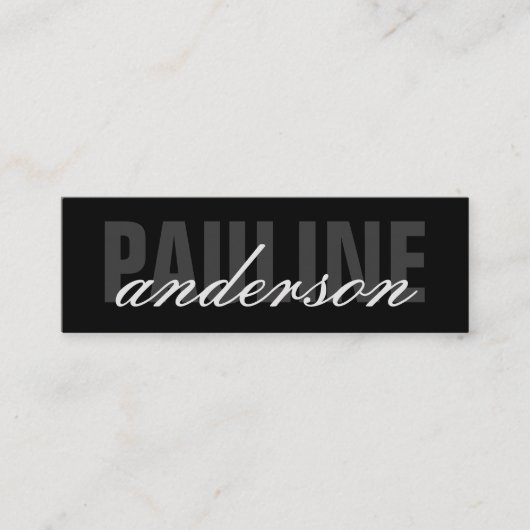 Fett und Extravaganter Text Mini Visitenkarte (Vorderseite)