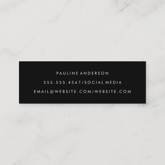 Fett und Extravaganter Text Mini Visitenkarte (Rückseite)