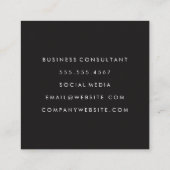 Fett und Extravaganter Text Quadratische Visitenkarte (Rückseite)