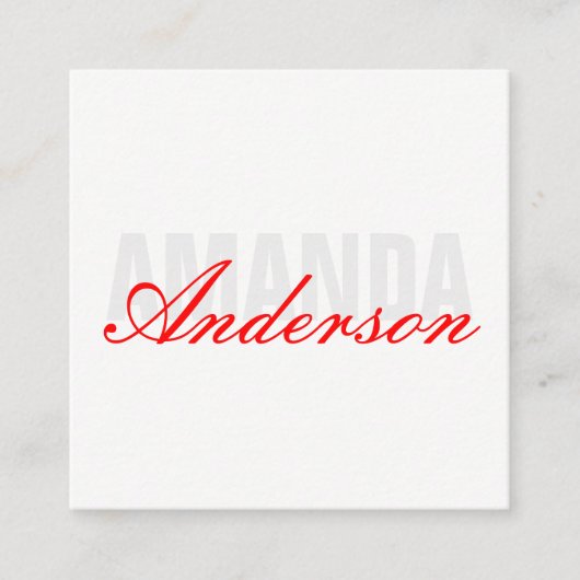 Fett und Extravaganter Text Quadratische Visitenkarte (Vorderseite)