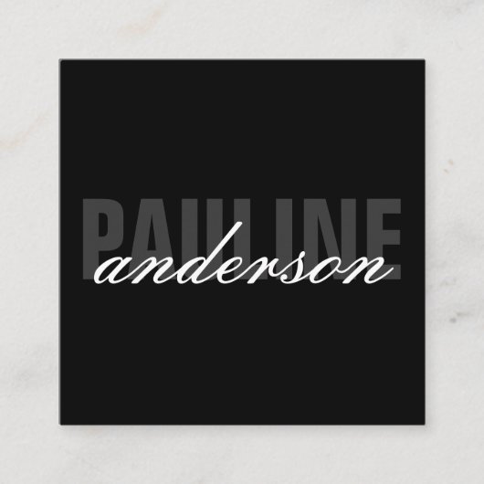 Fett und Extravaganter Text Quadratische Visitenkarte (Vorderseite)