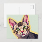 Fett und farbenfroh Devon Rex Cat Modern Postkarte (Vorne/Hinten)