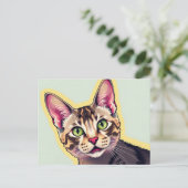 Fett und farbenfroh Devon Rex Cat Modern Postkarte (Stehend Vorderseite)