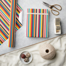 Fett- und farbenfroh gestreiftes Schleifpapier Geschenkpapier