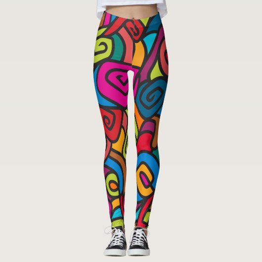 Fett und farbig Wirble Design-Leggings Leggings (Vorderseite)