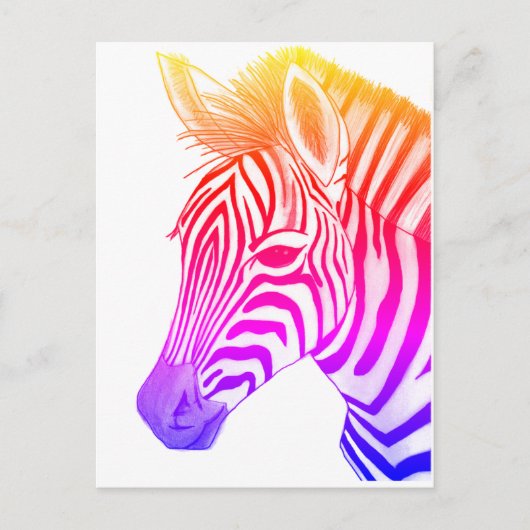 Fett und farbig zeichnend Zebra Postkarte (Vorderseite)