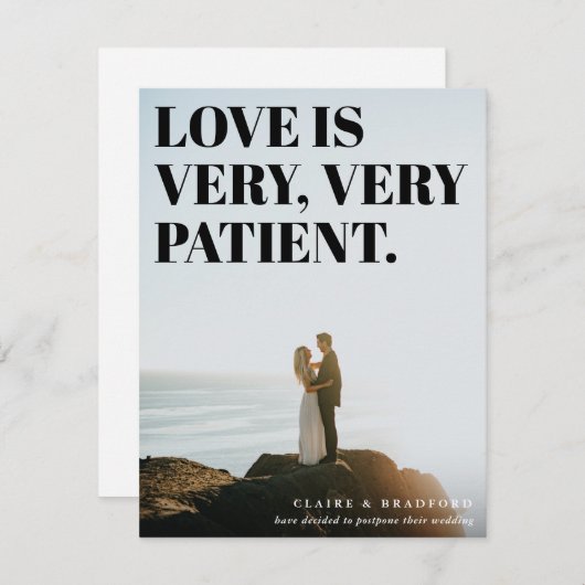 Fett und frech Typografisch aufgeschobene Hochzeit Ankündigung (Vorne/Hinten)